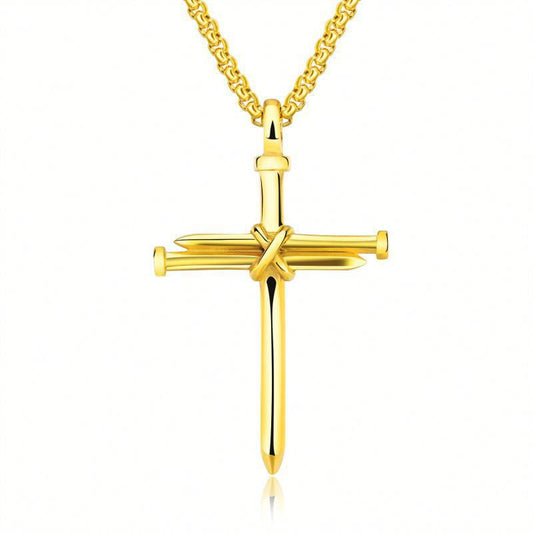 Men’s Steel Cross Pendant Necklace