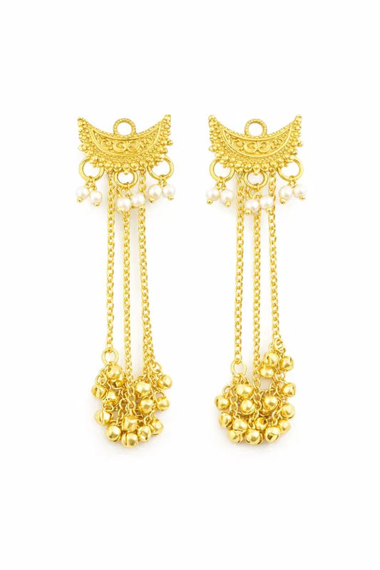 Women Kashmiri Earrings, Gold Plated